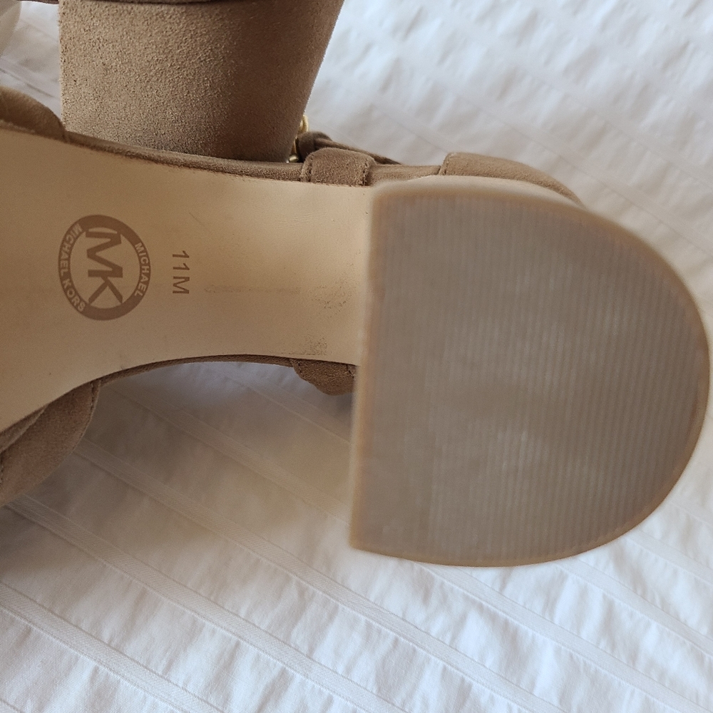 MICHAEL by Michael Kors platform suede women's sandals size 11 tan brown… - Picture 12 of 15